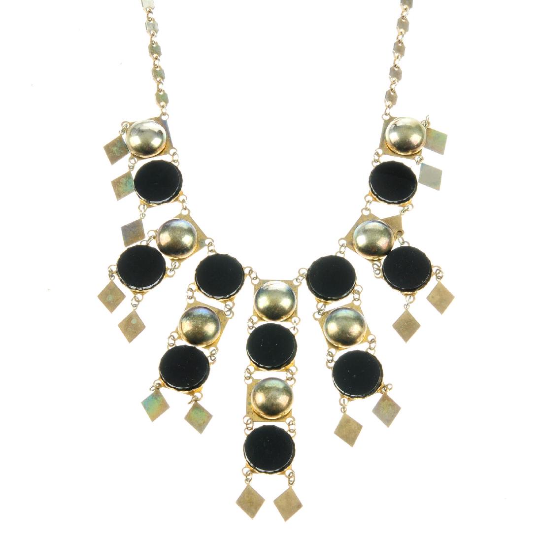 A selection of costume jewellery and a 1930s wooden (1 of 2)