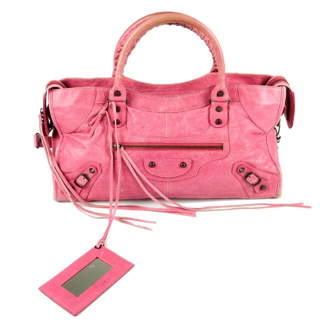 hot pink balenciaga bag