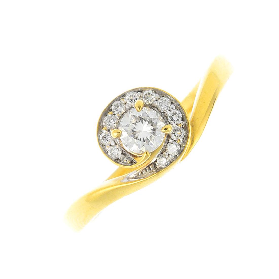 An 18ct gold diamond dress ring. The brilliant-cut (1 of 3)