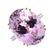 An 18ct gold kunzite and diamond ring. The oval-shape