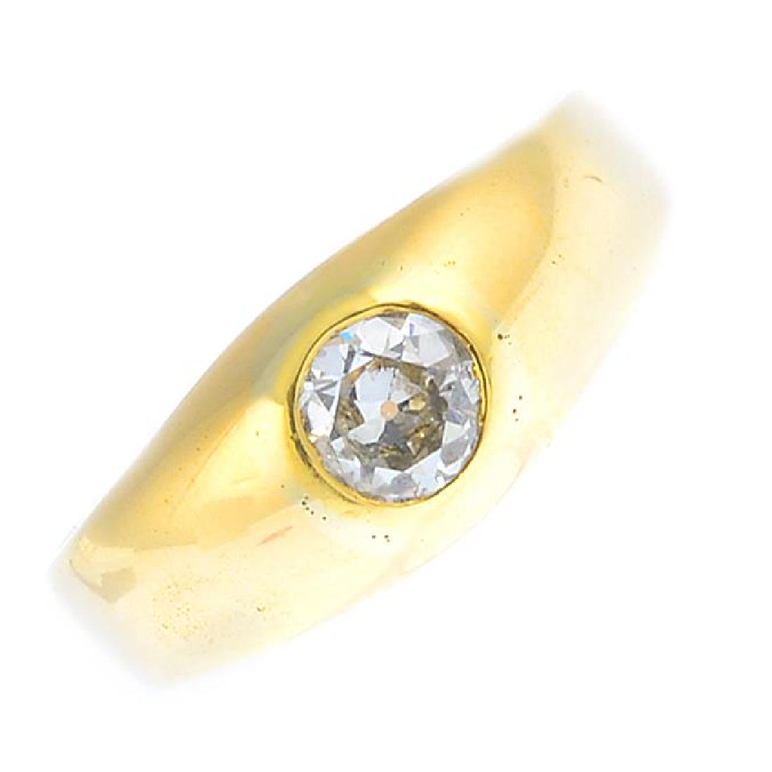 An 18ct gold diamond single-stone ring. The old-cut (1 of 3)