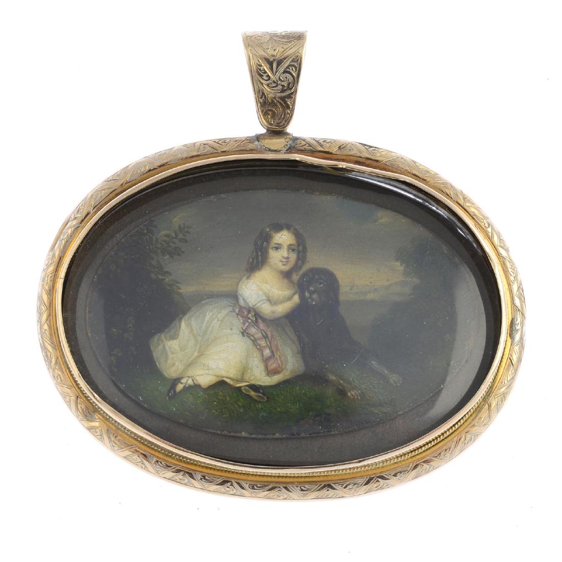 A portrait miniature pendant. The late Georgian (1 of 2)