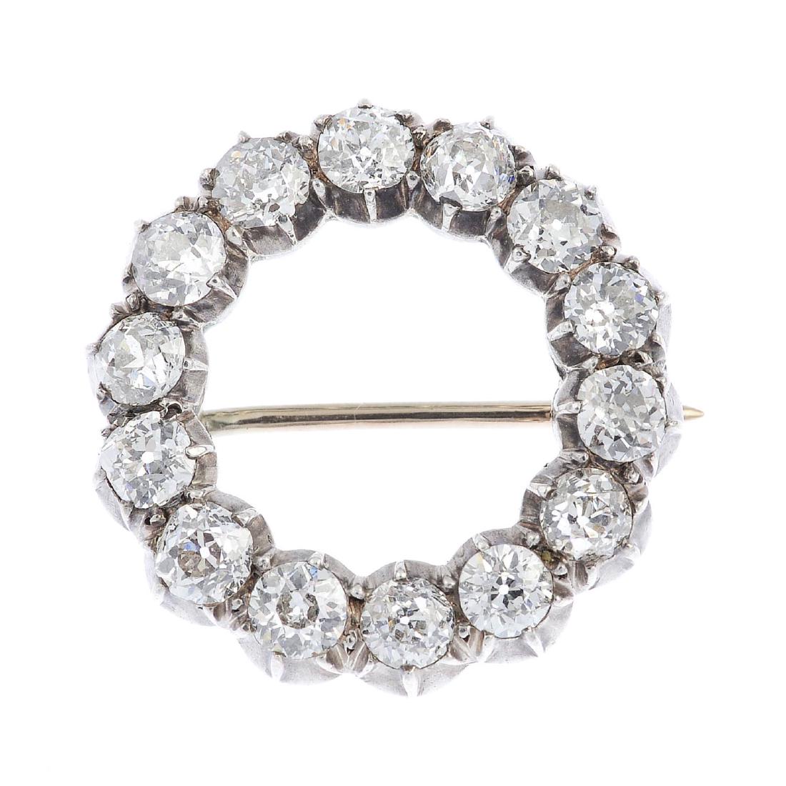 A late Victorian diamond brooch. Designed as an old-cut (1 of 2)
