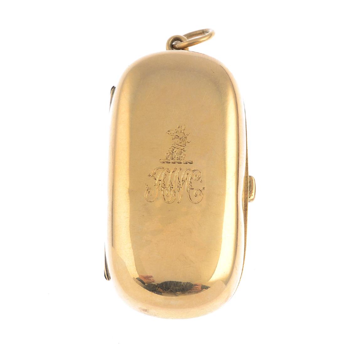A late Victorian 15ct gold double sovereign holder. The (1 of 3)