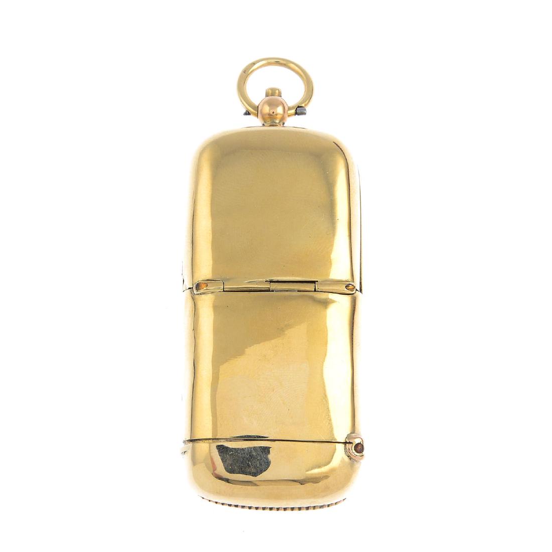 An Edwardian 9ct gold combination vesta case and (1 of 3)