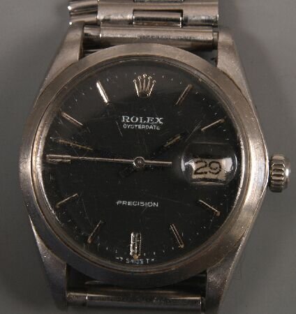 ROLEX - a gentleman's stainless steel Oysterdate
