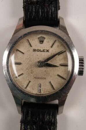ROLEX - a ladies chrome round Precision watchhead