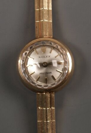 ROLEX - a ladies 9ct gold Precision wristlet with
