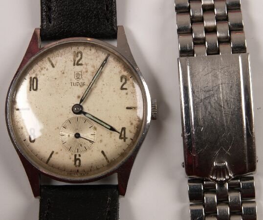 TUDOR - a gentleman's steel Royal with gilt baton