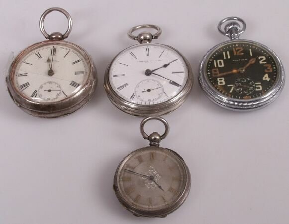 A continental silver open face pocket watch with