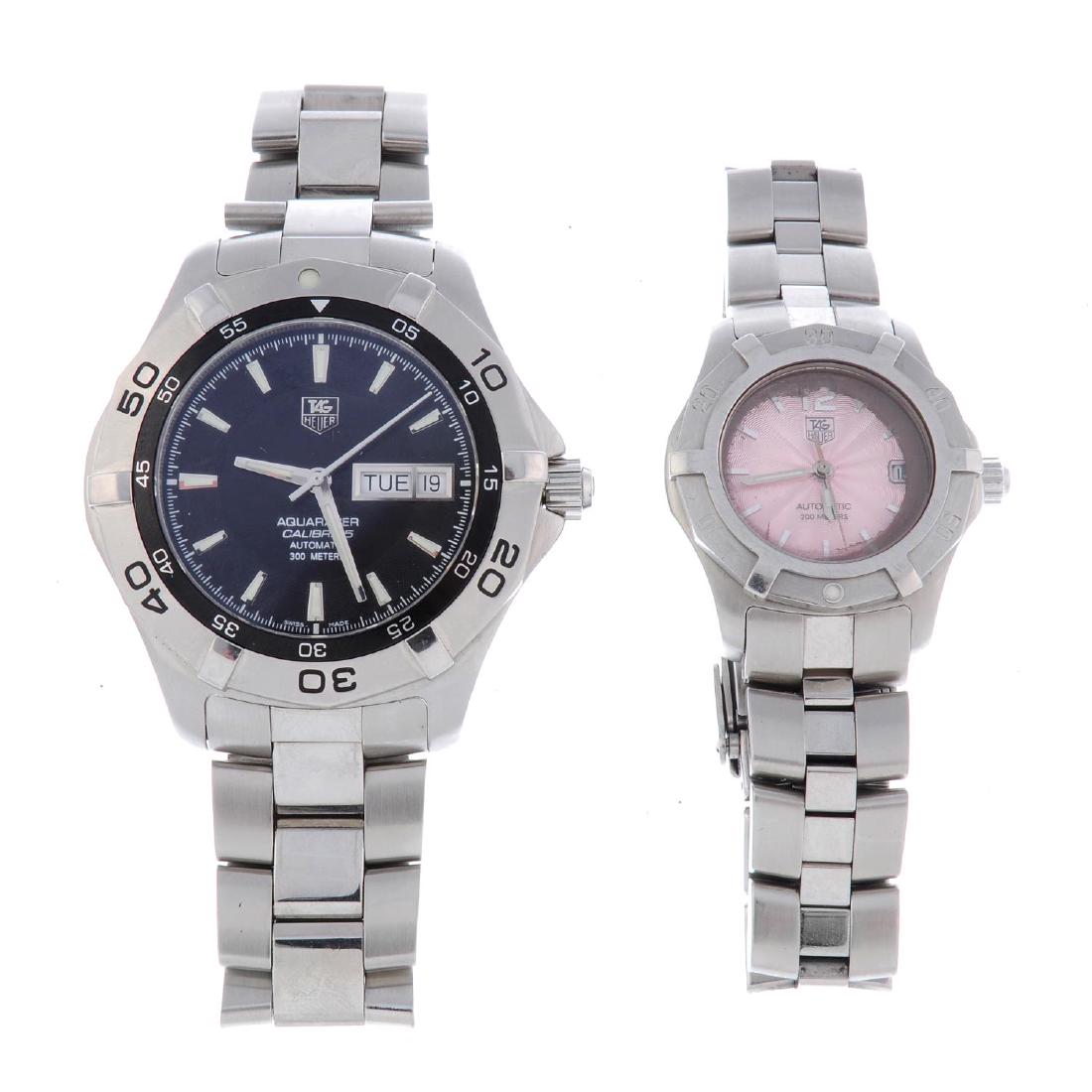 TAG HEUER - a gentleman's Aquaracer Calibre 5 bracelet (1 of 2)