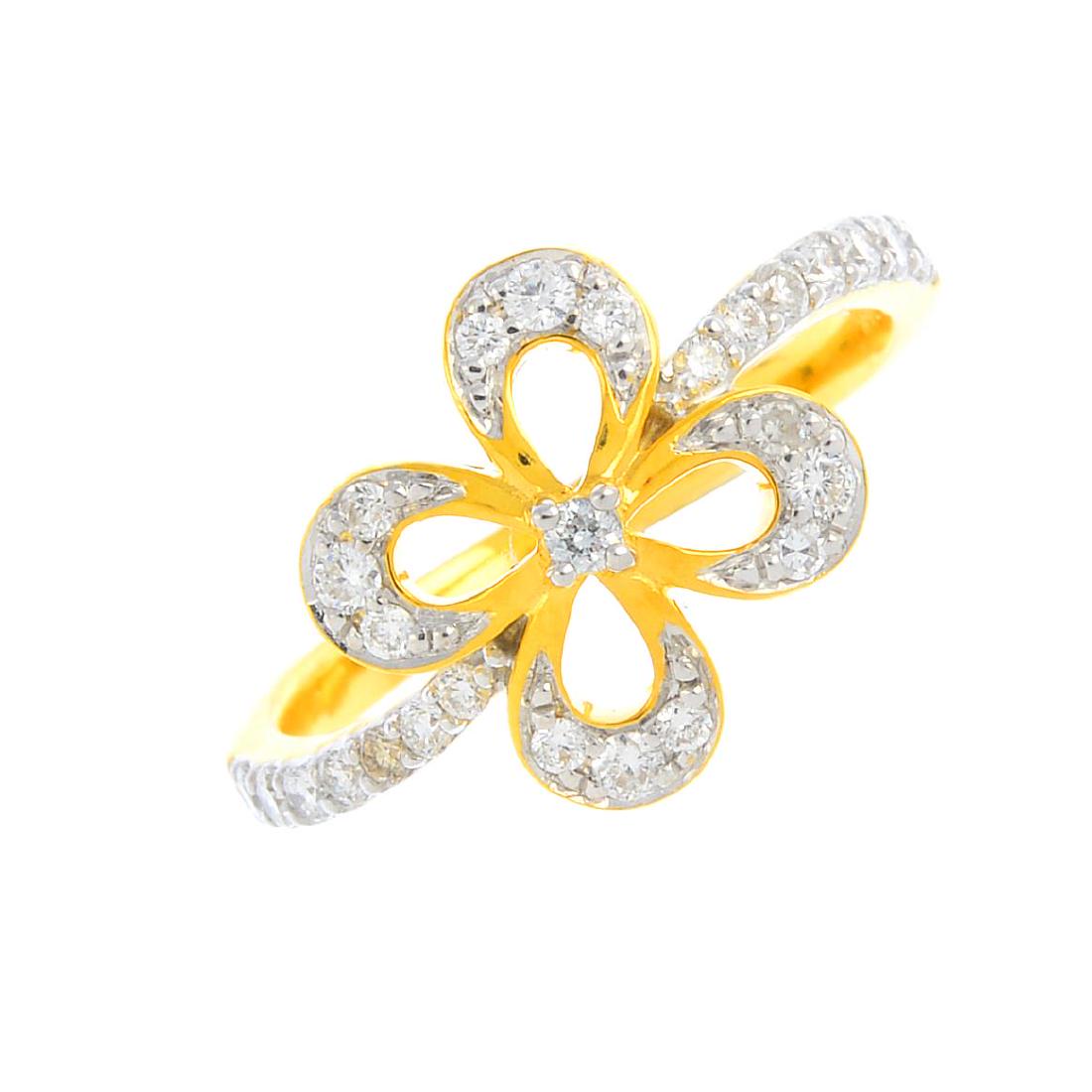 A diamond dress ring. Of floral design, the (1 of 3)