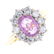 An 18ct gold sapphire and diamond cluster ring. The