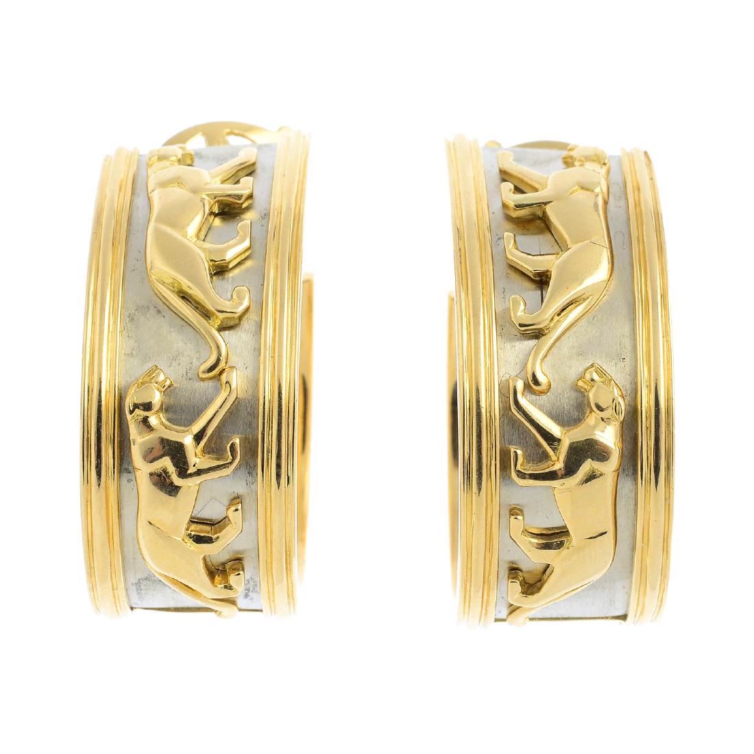 CARTIER - a pair of 'Panthere de Cartier' earrings. (1 of 2)