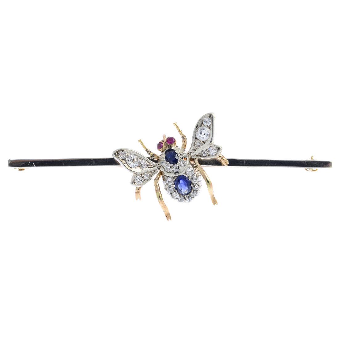 An early 20th century diamond and gem-set insect (1 of 2)