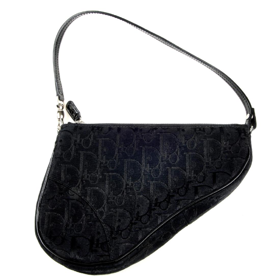 CHRISTIAN DIOR - a small black saddle pouch. Featuring (1 of 4)