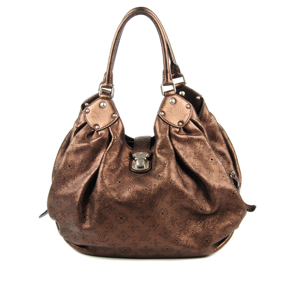 LOUIS VUITTON - a metallic bronze leather Mahina hobo (1 of 5)