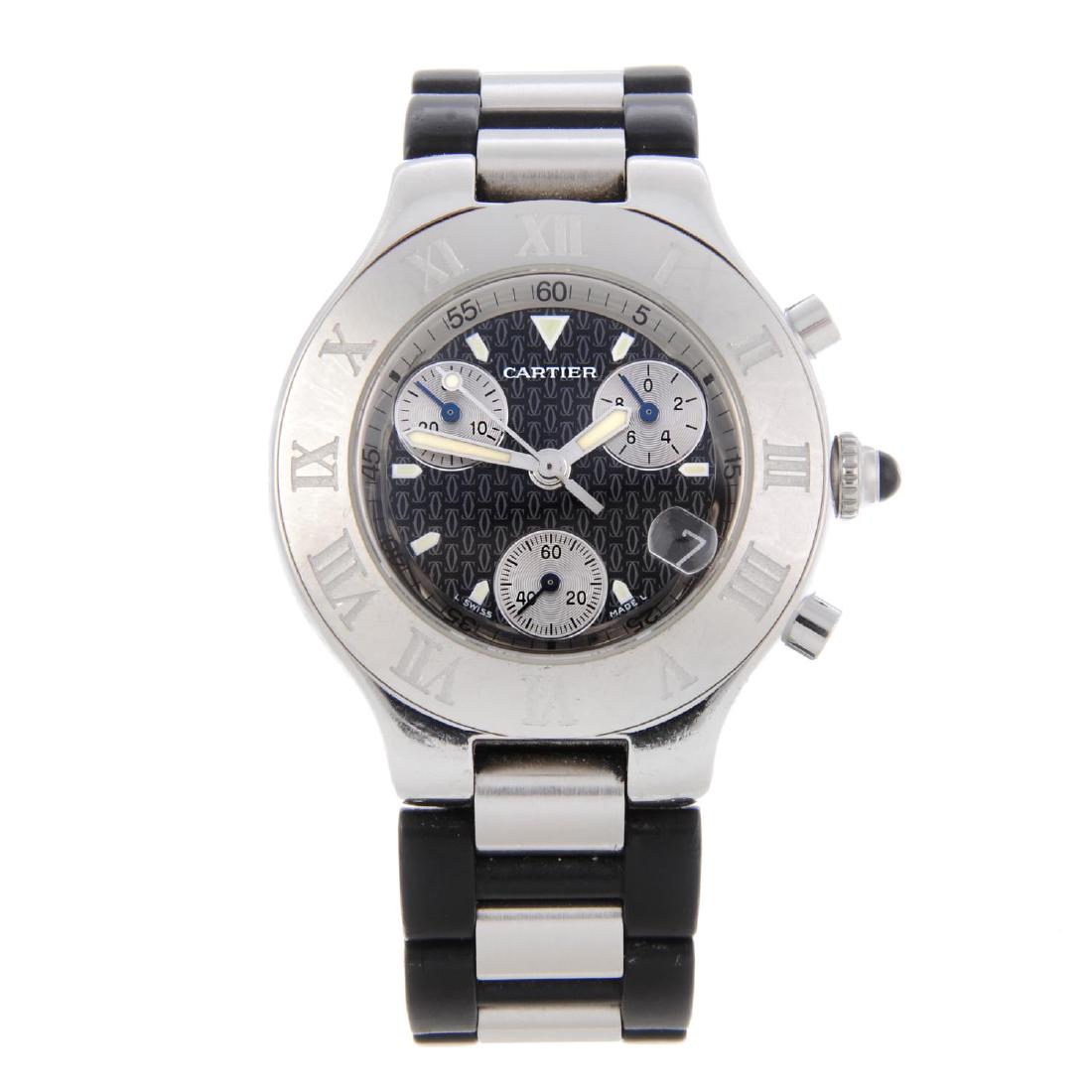 (209218) CARTIER - a Chronoscaph 21 chronograph wrist (1 of 4)