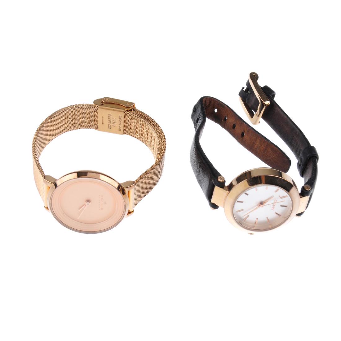 A bag of assorted watches, to include examples by: A bag of assorted watches, to include examples by Skagen and DKNY. All recommended for spares or repair purposes only. Approximately 60.