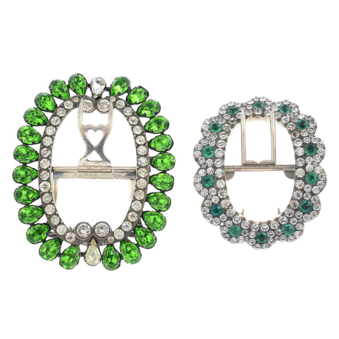 Two Victorian paste buckles. The first of oval outline (1 of 2)