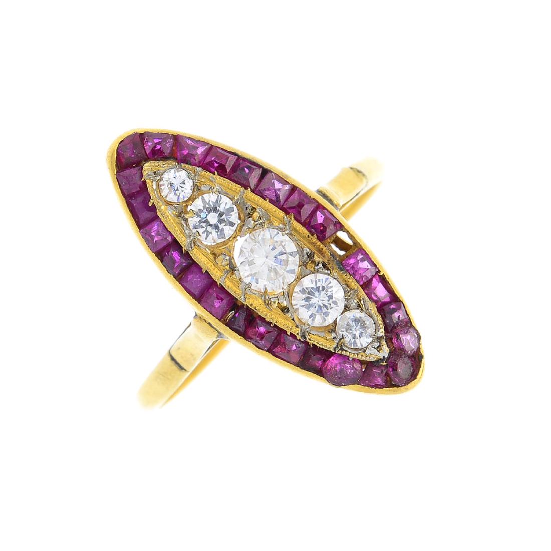 A cubic zirconia and synthetic ruby ring. Of (1 of 3)