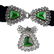 A set of mid Victorian green paste cut steel jewellery.