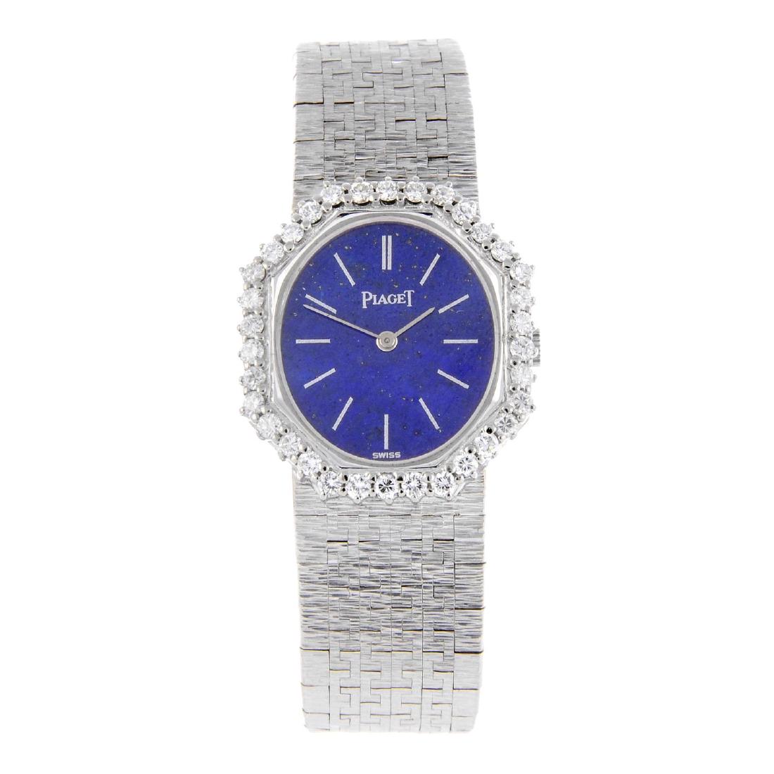 PIAGET - a lady's bracelet watch. White metal case with (1 of 4)