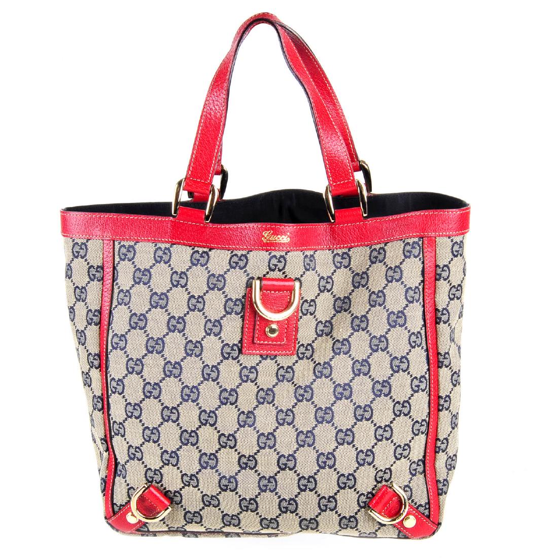 GUCCI - an Abbey tote. Featuring maker's beige and blue (1 of 4)