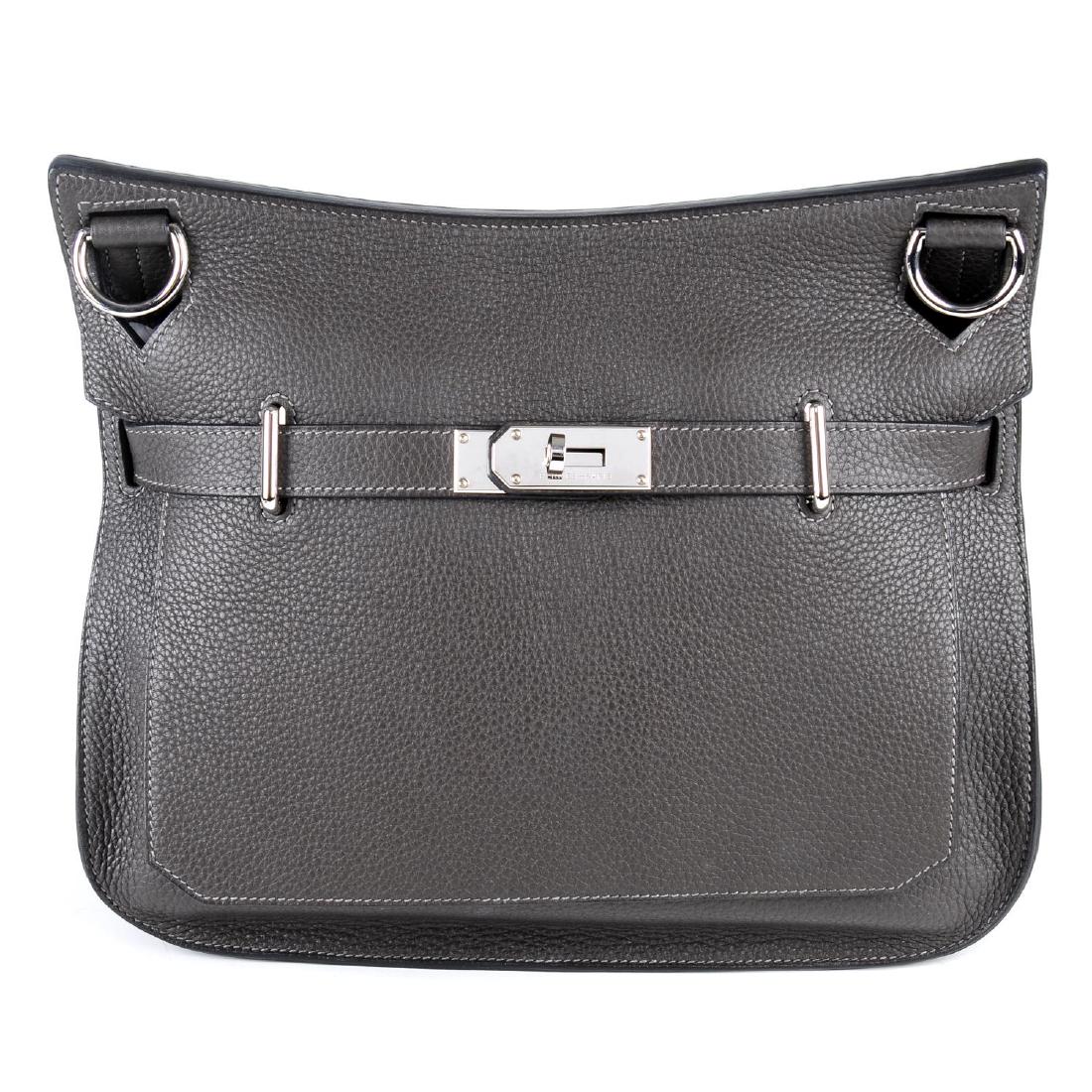 HERMÈS - a 2010 grey Jypsiere handbag. Crafted from (1 of 5)