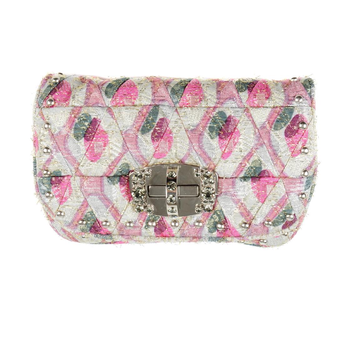MIU MIU - a Mini Metallic Fabric Flap handbag. (1 of 3)