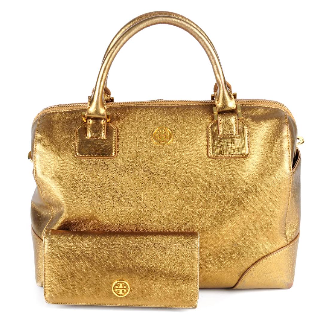 TORY BURCH - a Saffiano leather handbag and matching (1 of 4)