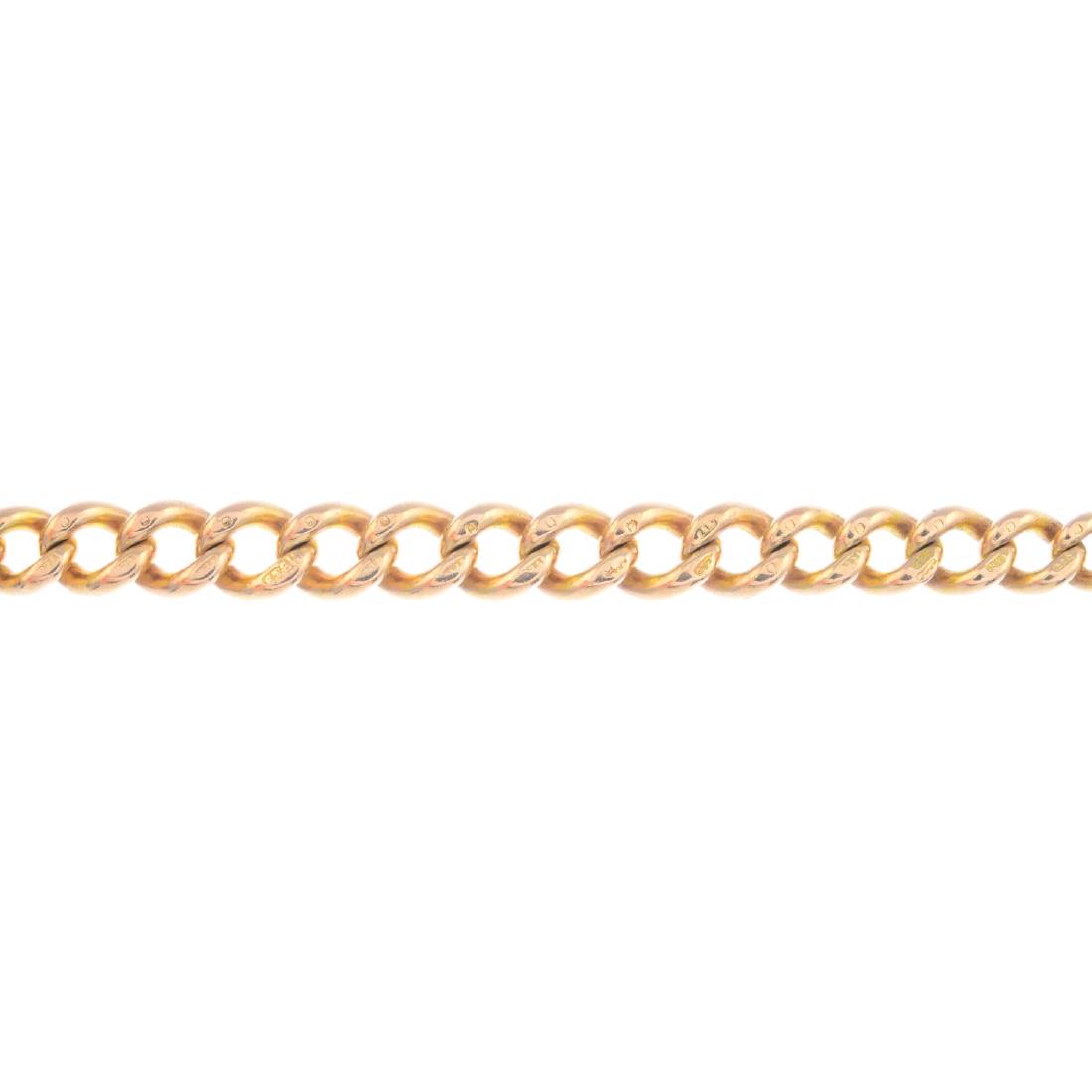 An early 20th century gold bracelet. The curb-link (1 of 2)