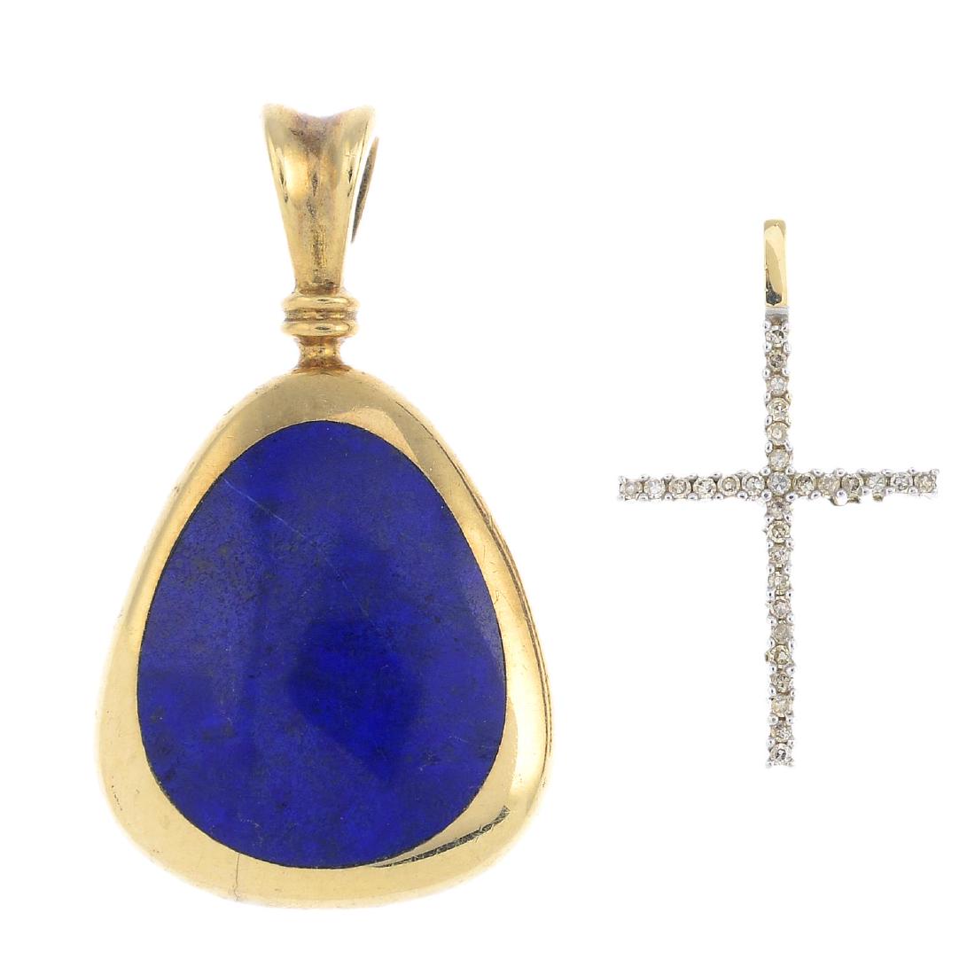 Two diamond and gem-set pendants. To include a (1 of 2)