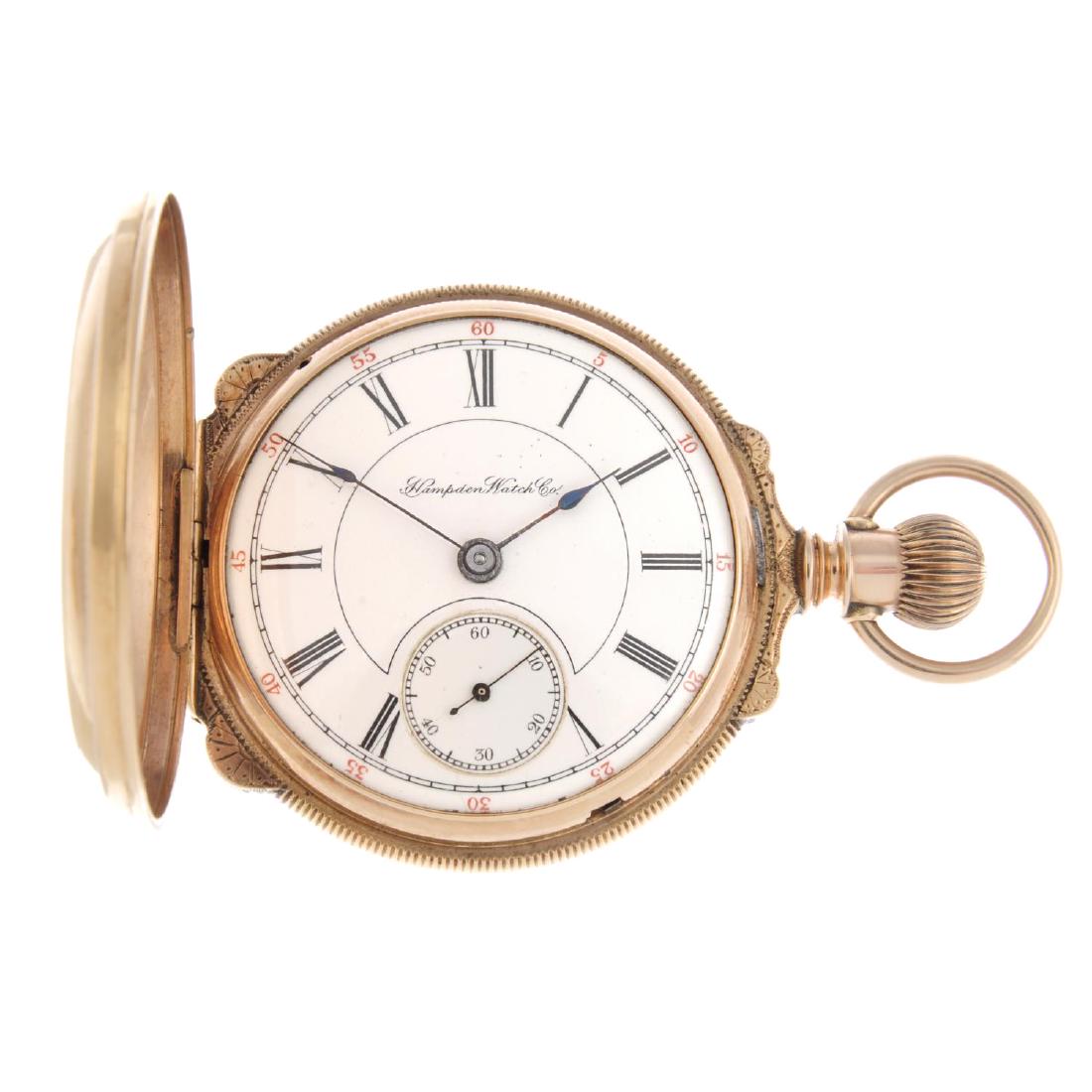 A full hunter pocket watch by Hampden Watch Co. Gold (1 of 8)