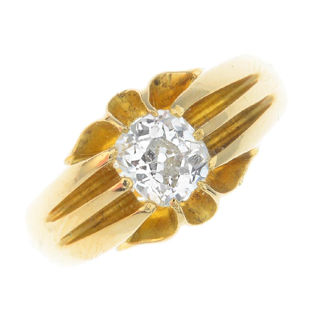 An early 20th century 18ct gold diamond ring. The (1 of 3)