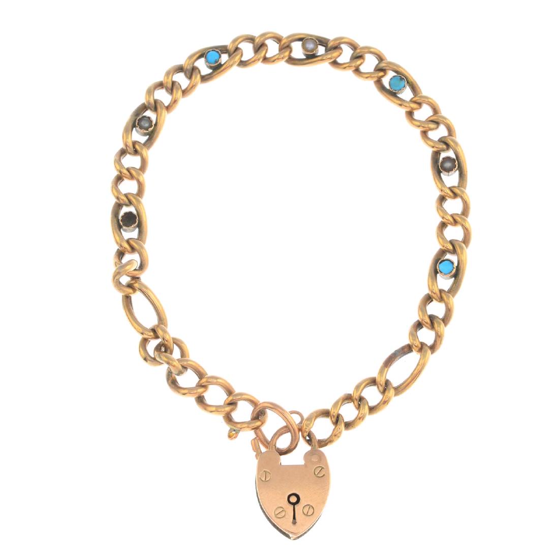 A late Victorian gold turquoise and split pearl (1 of 2)