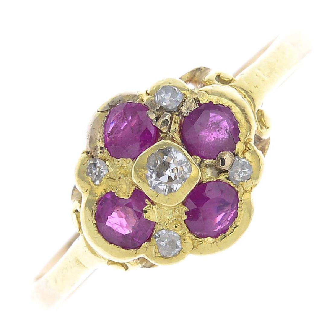 A ruby and diamond dress ring. Designed as an old-cut (1 of 3)