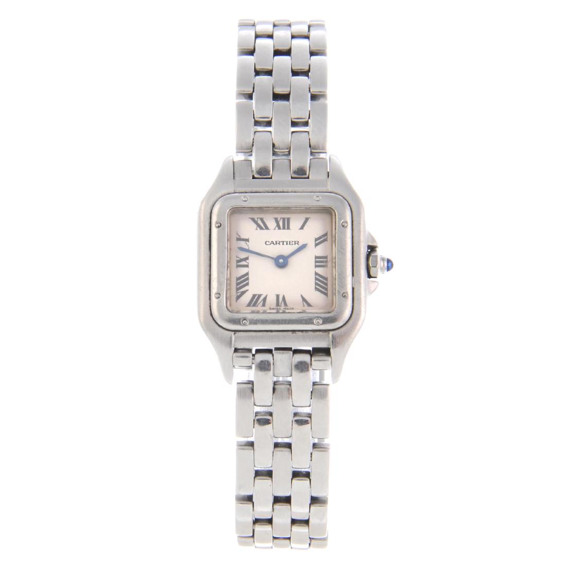 CARTIER - a Panthere bracelet watch. Stainless steel (1 of 4)