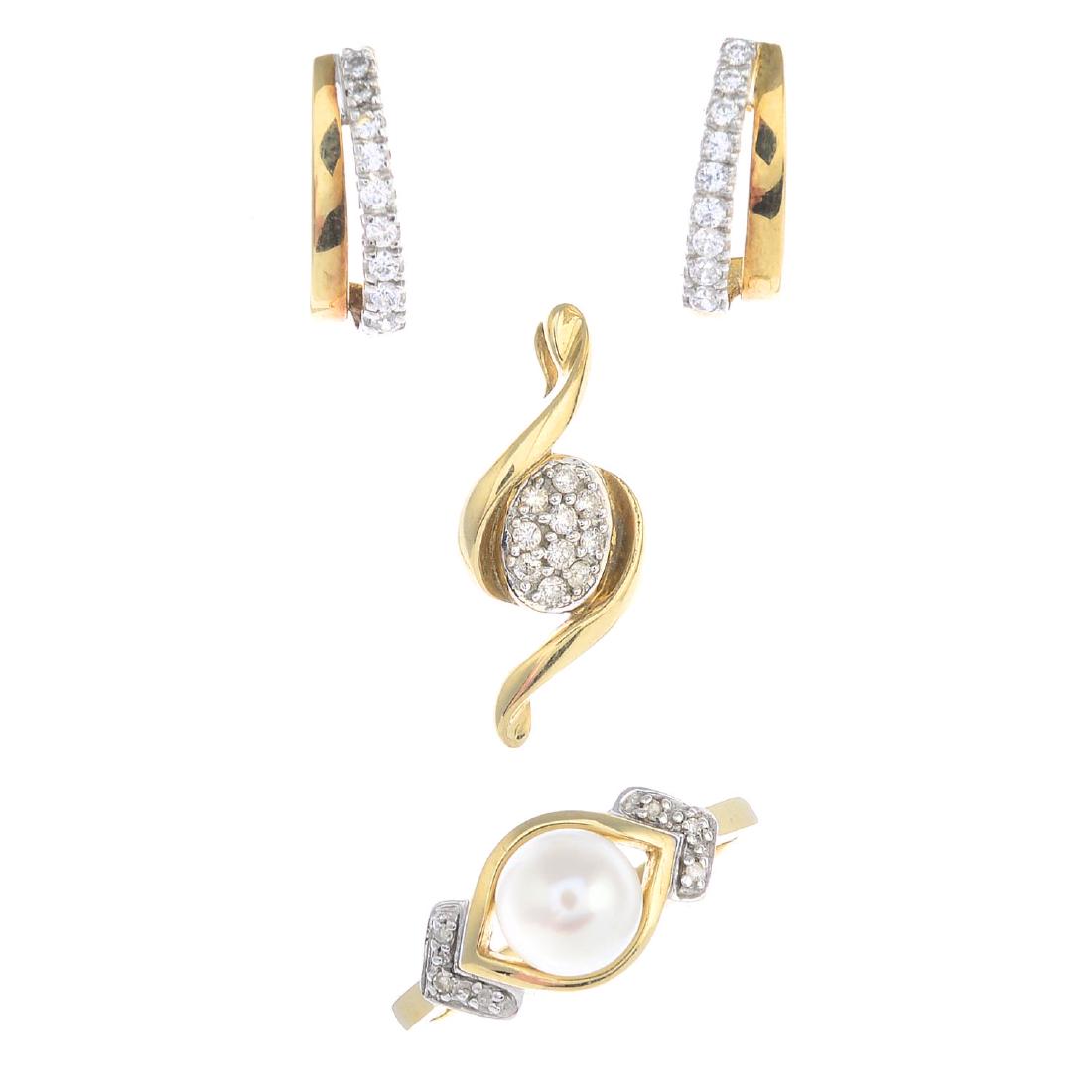 A selection of diamond and gem-set jewellery. To (1 of 3)