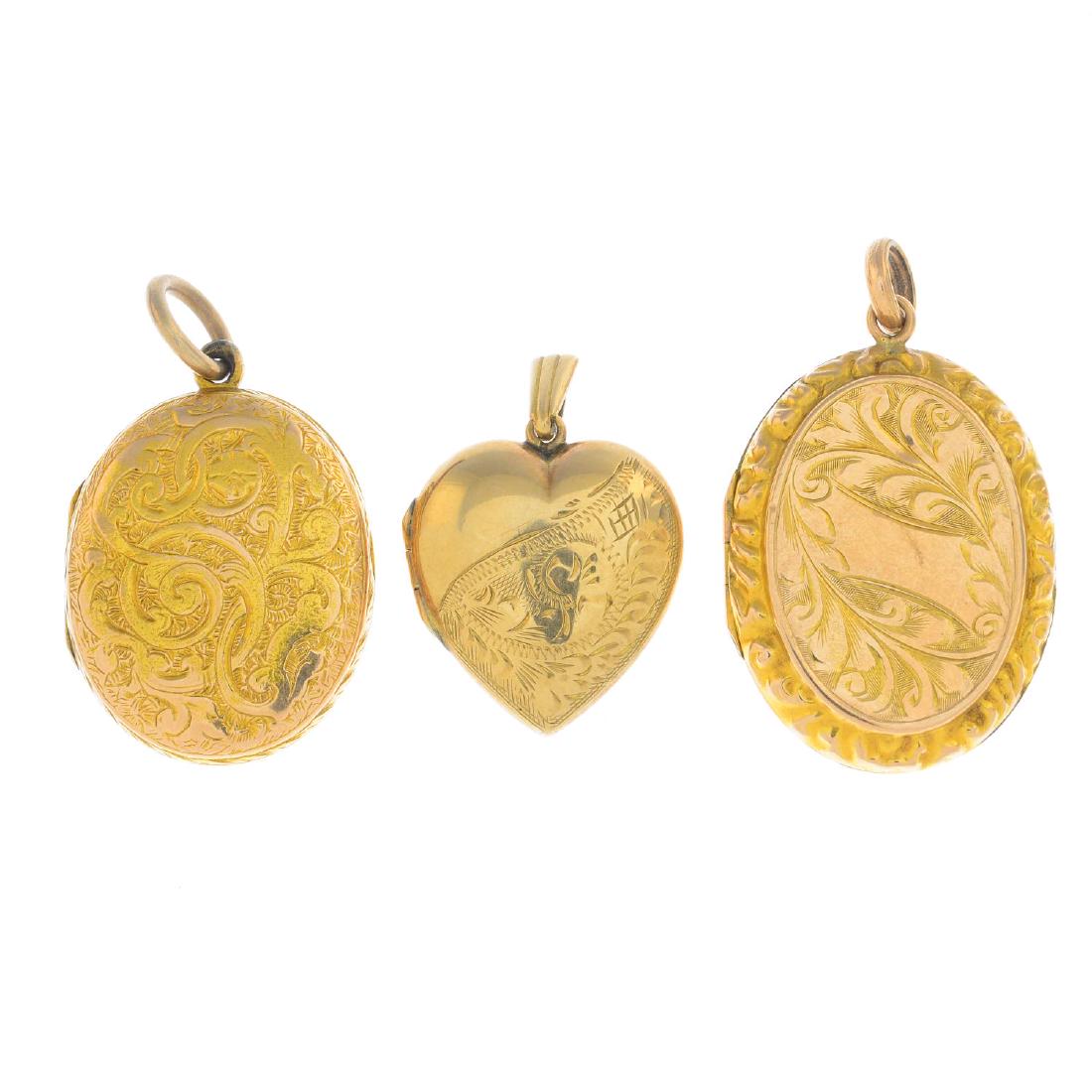 Three lockets. To include a late 19th century oval (1 of 2)