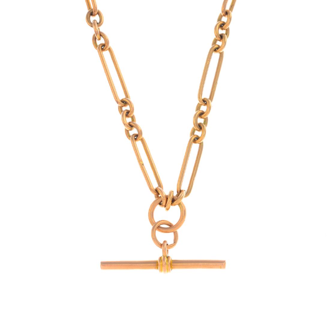 An early 20th century 9ct gold Albert chain. Designed (1 of 2)