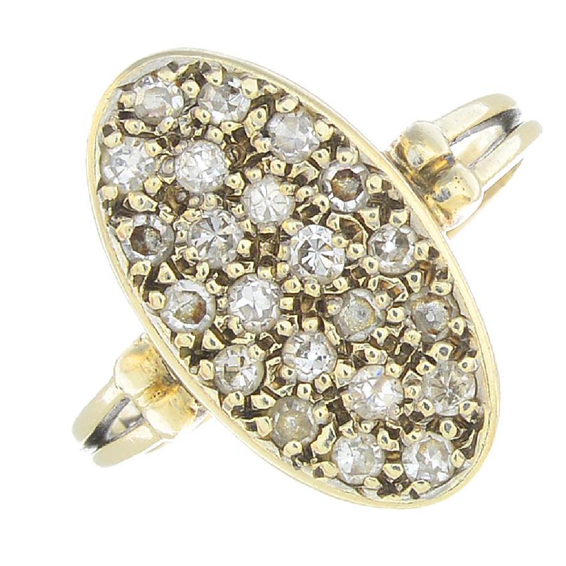 A diamond dress ring. Of oval outline, the single-cut (1 of 3)