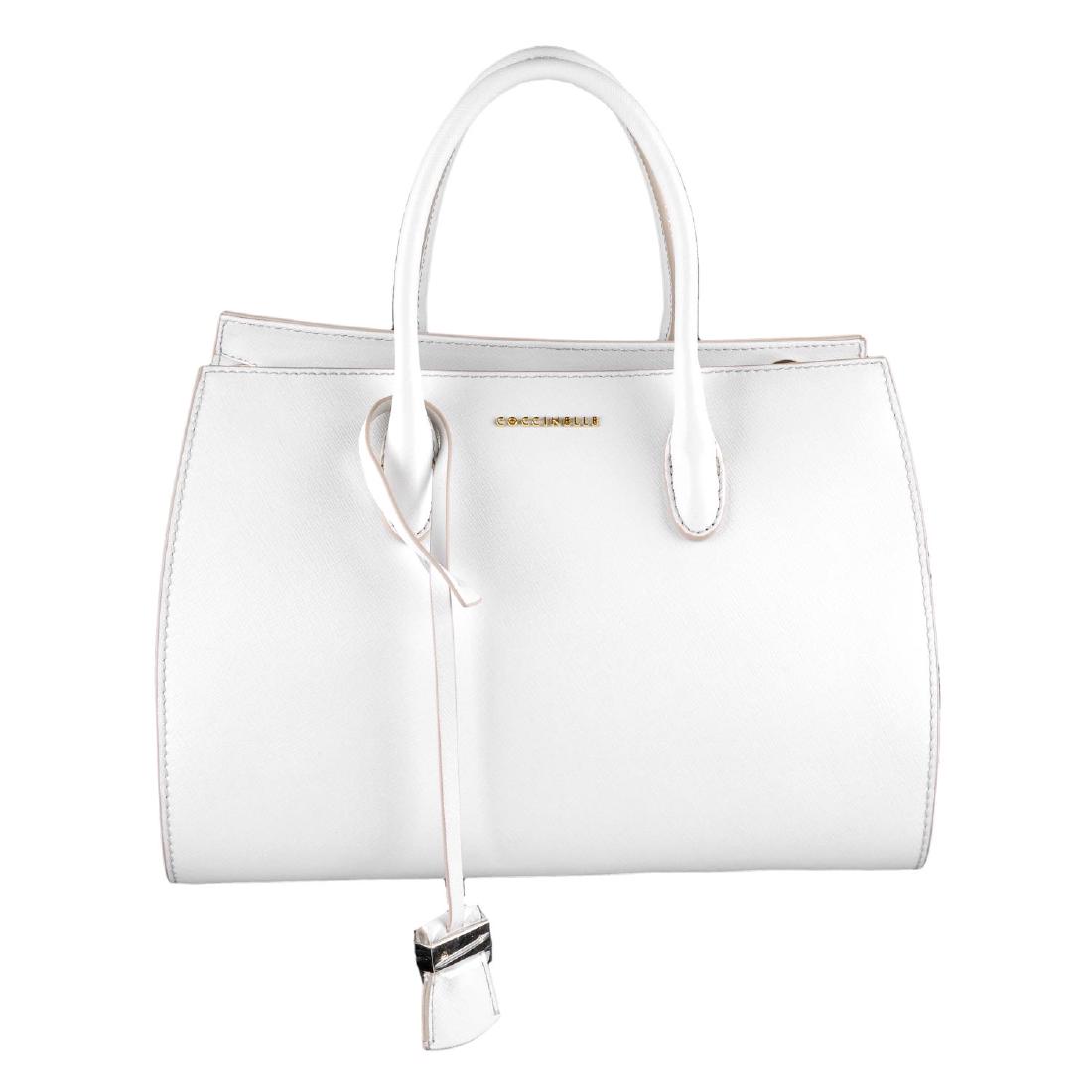 COCCINELLE - a small white Saffiano leather handbag. (1 of 3)