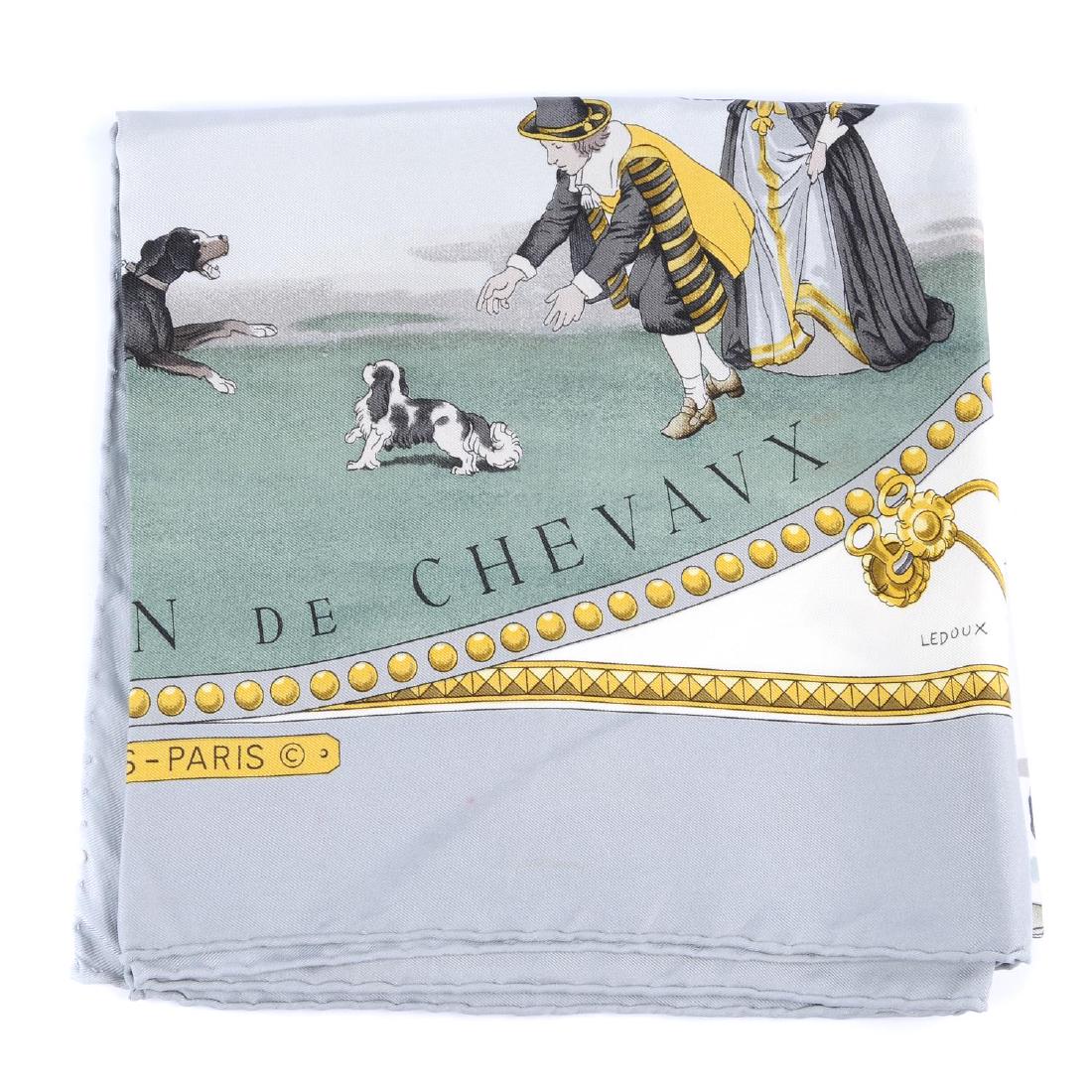 HERMÈS - a 'Présentation de Chevaux' silk scarf. (1 of 2)