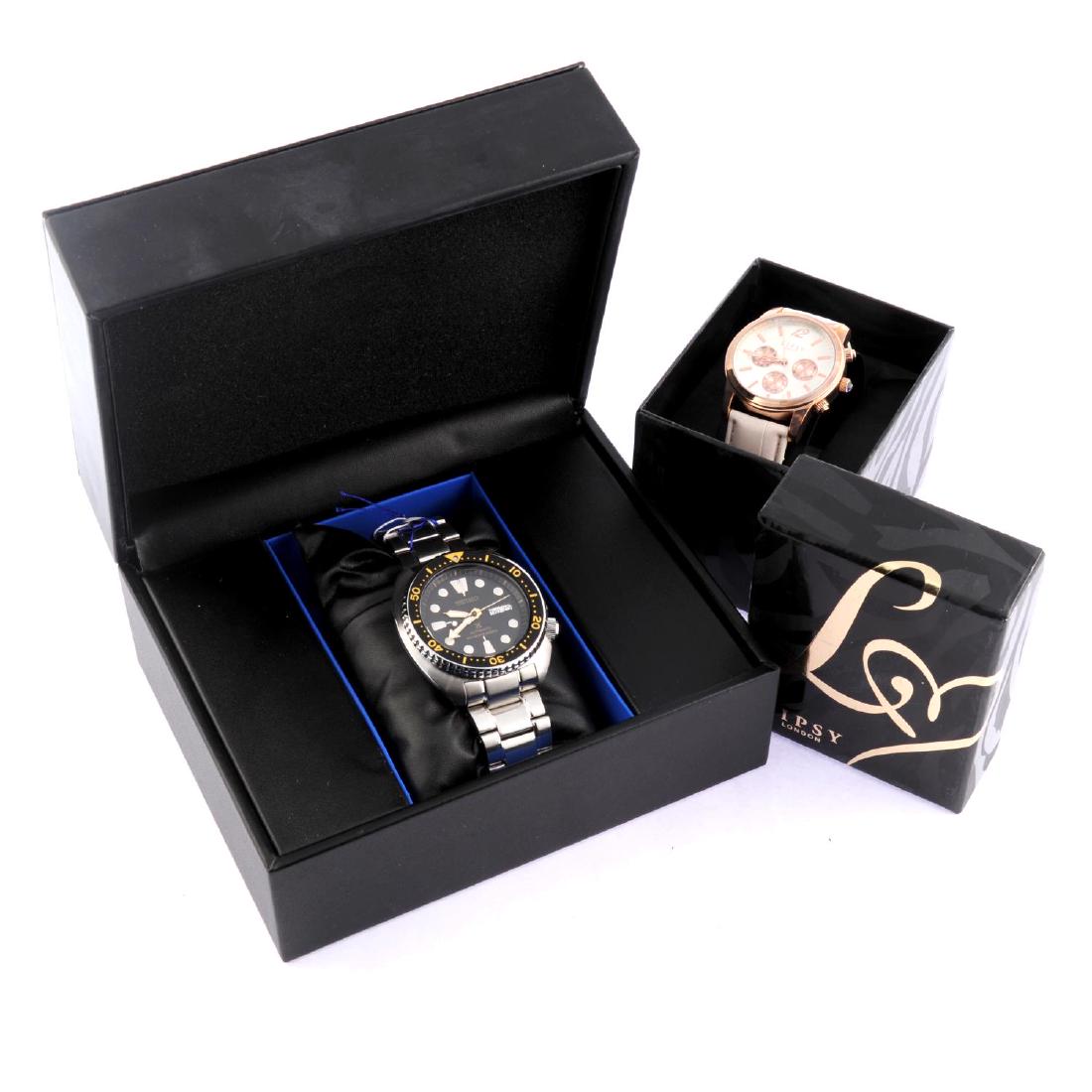A group of assorted boxed watches, to include examples: A group of assorted boxed watches, to include examples by Seiko and Lipsy. All recommended for spares or repair purposes only. Approximately 50.