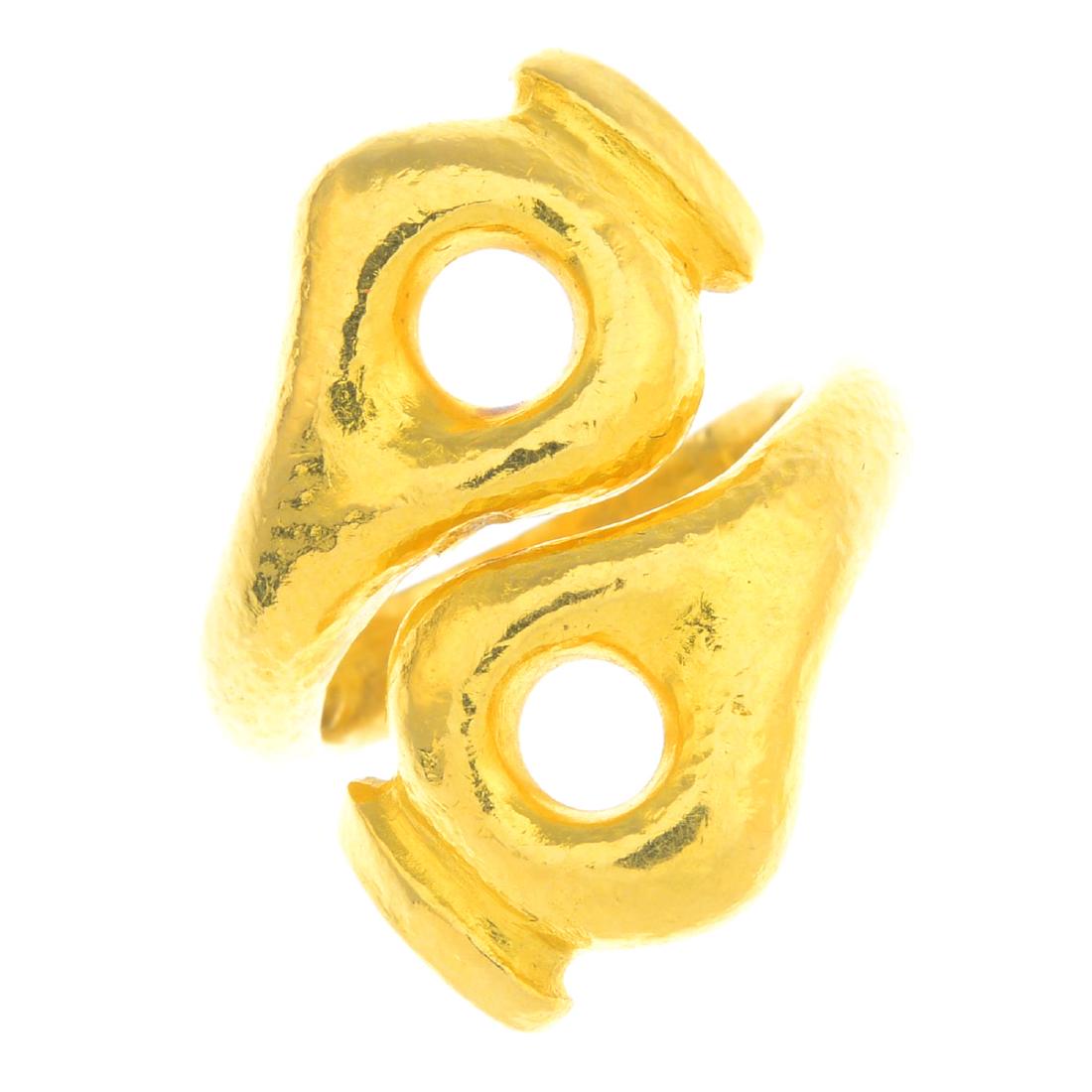 ILIAS LALAOUNIS - a ring. Designed as a textured band, (1 of 3)