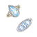 Four 9ct gold gem-set and diamond rings. To include two