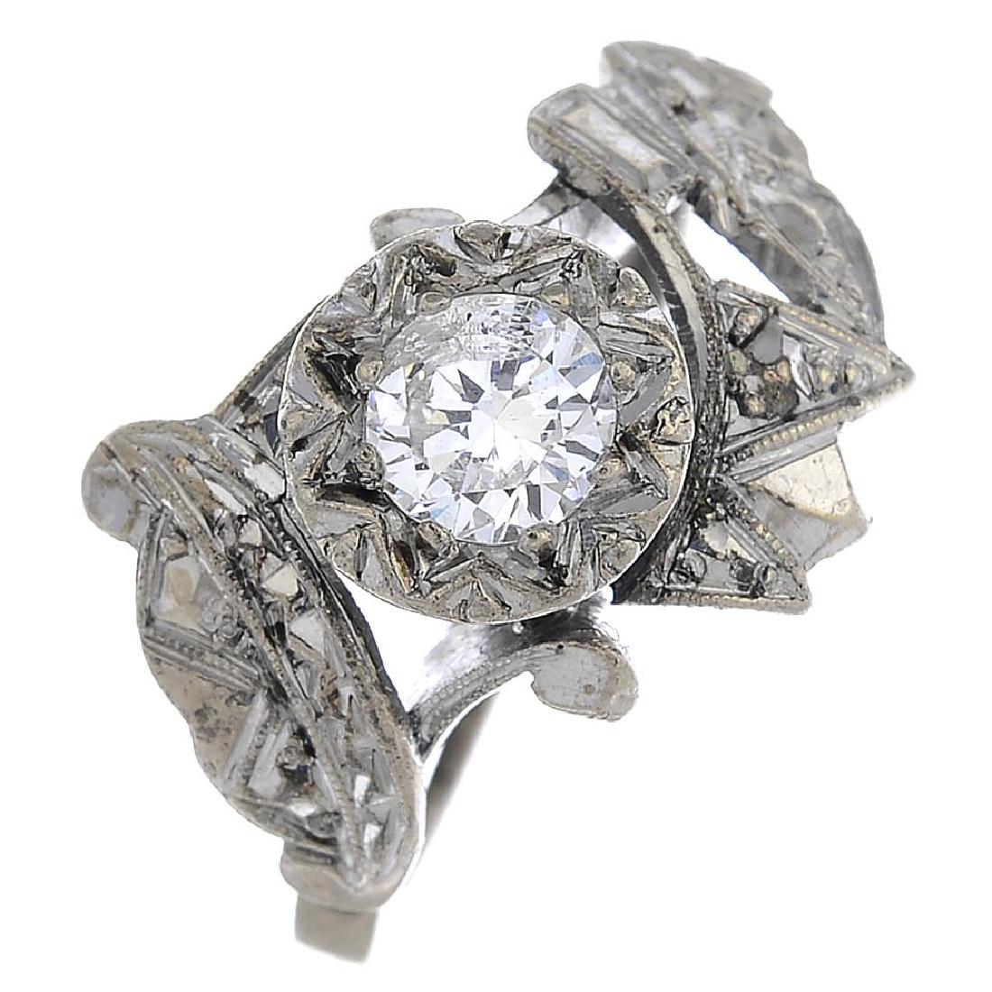 A diamond single-stone ring. The brilliant-cut diamond, (1 of 1)