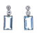 A pair of aquamarine and diamond earrings. Each
