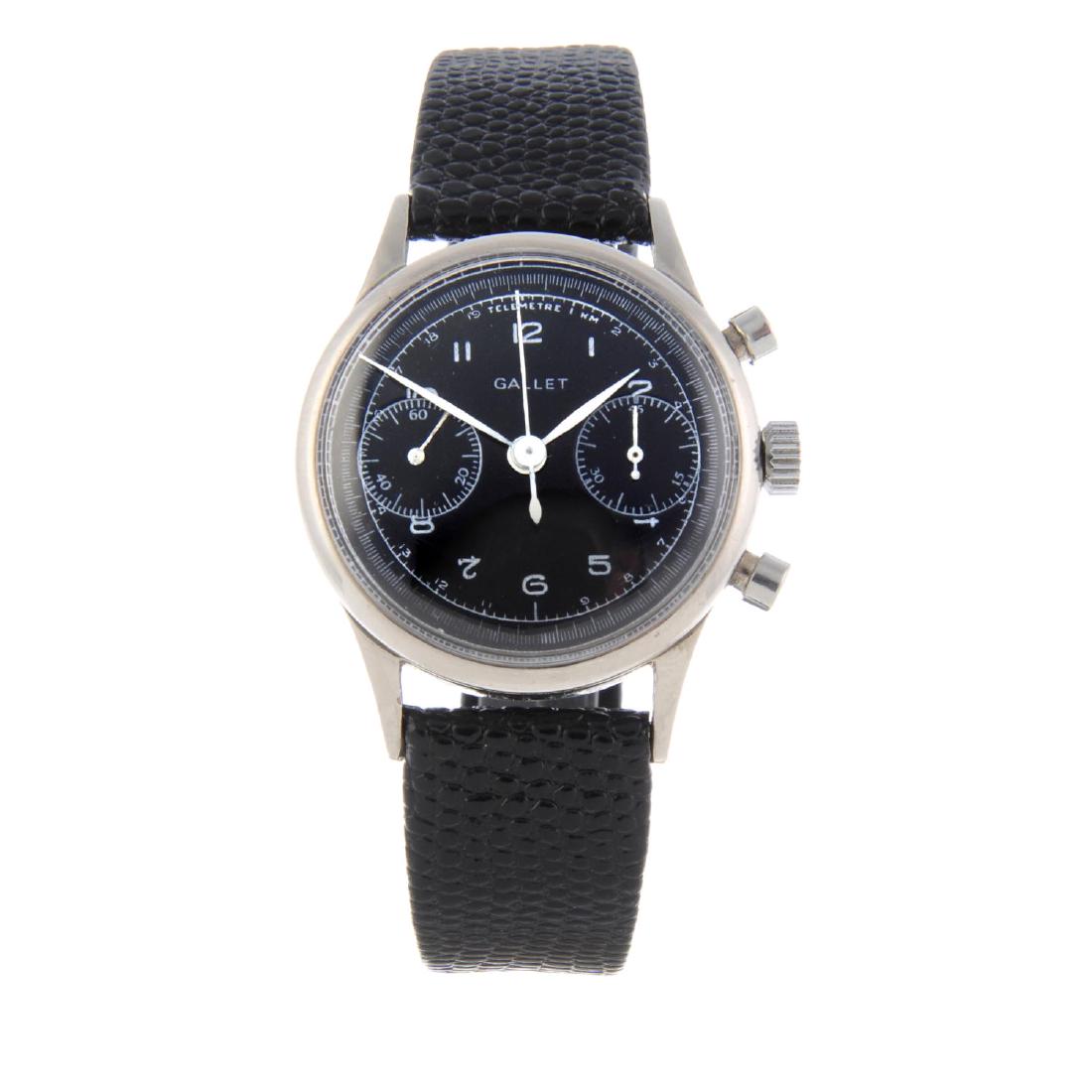 GALLET - a gentleman's chronograph wrist watch. Nickel (1 of 3)